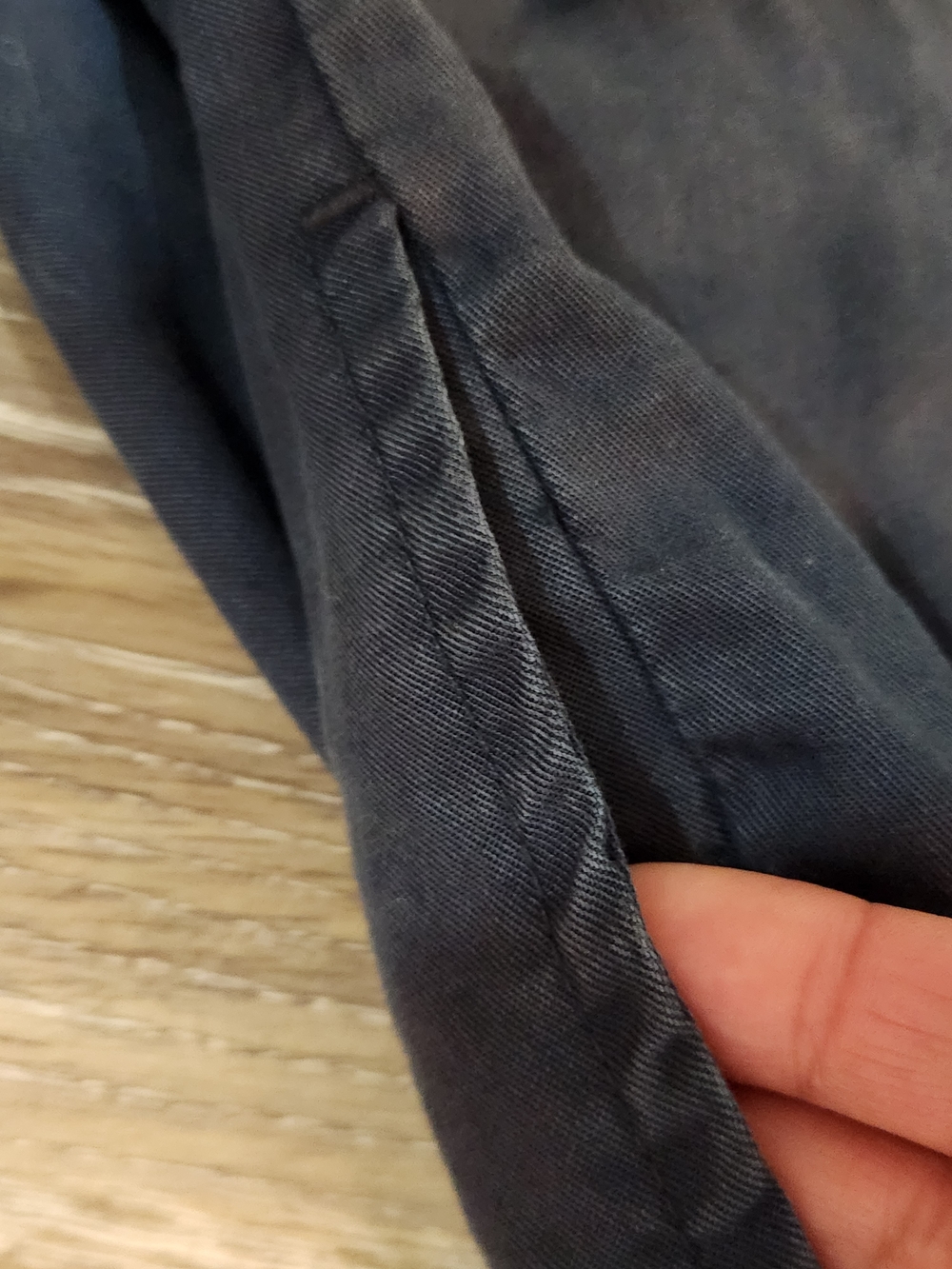 Quince Vintage Wash Tencel Button Front Dress Midnight Blue Large - Picture 8 of 8